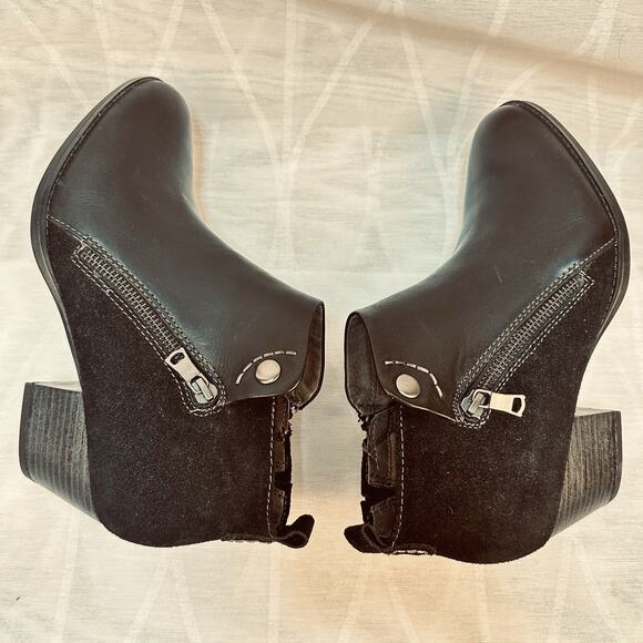 Earth Conway Maple Leather 9M Women's Black Zipper Ankle & Booties Boots - Picture 6 of 9